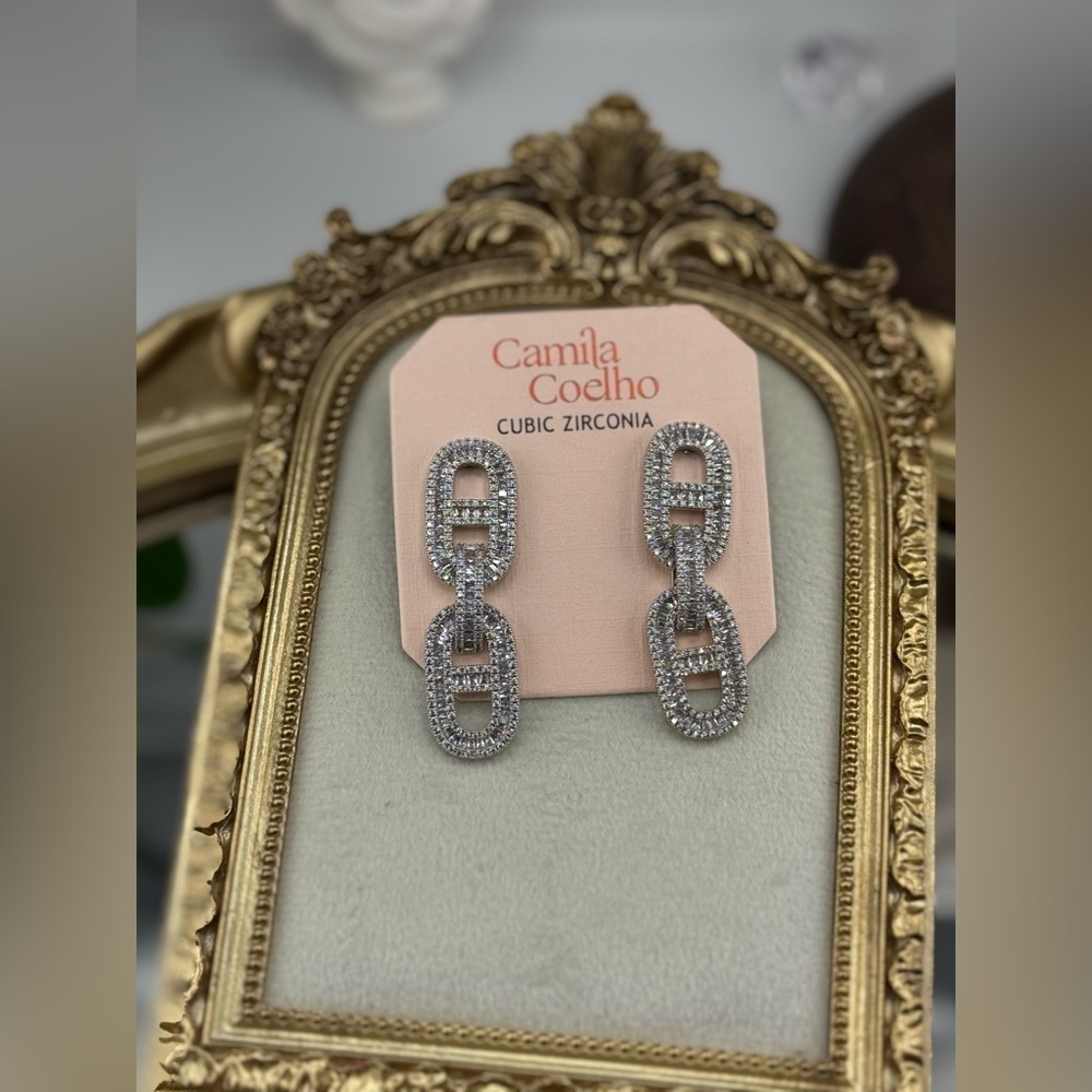 Camila Coelho Cubic Zirconia Chain-Link Earrings - Picture 4 of 9